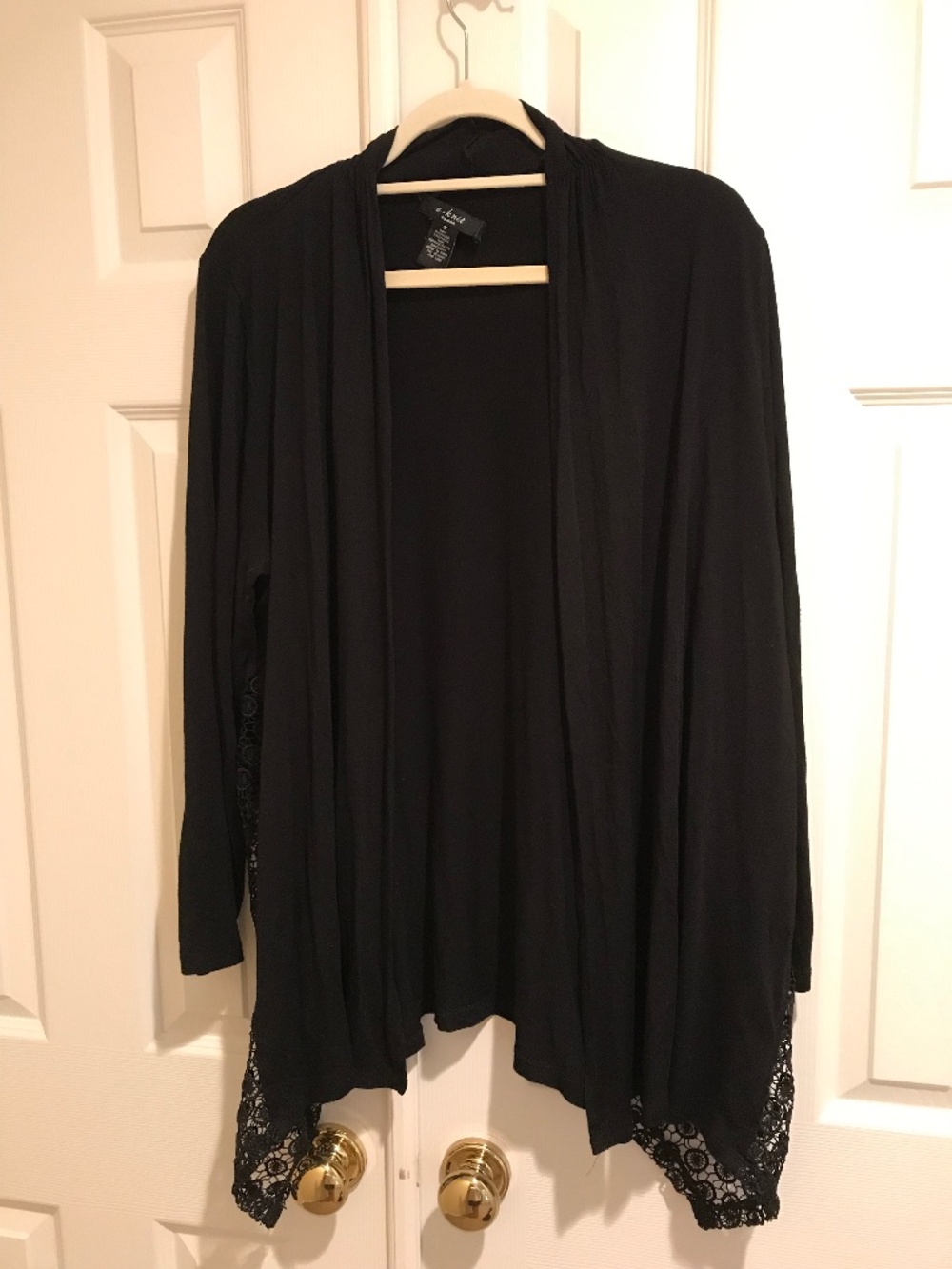 Black cardigan with lace detail